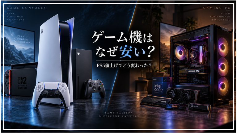ゲーム機はなぜPCより安い？PS5が10万円目前になった2026年、安さを支える仕組みと値上げの理由
